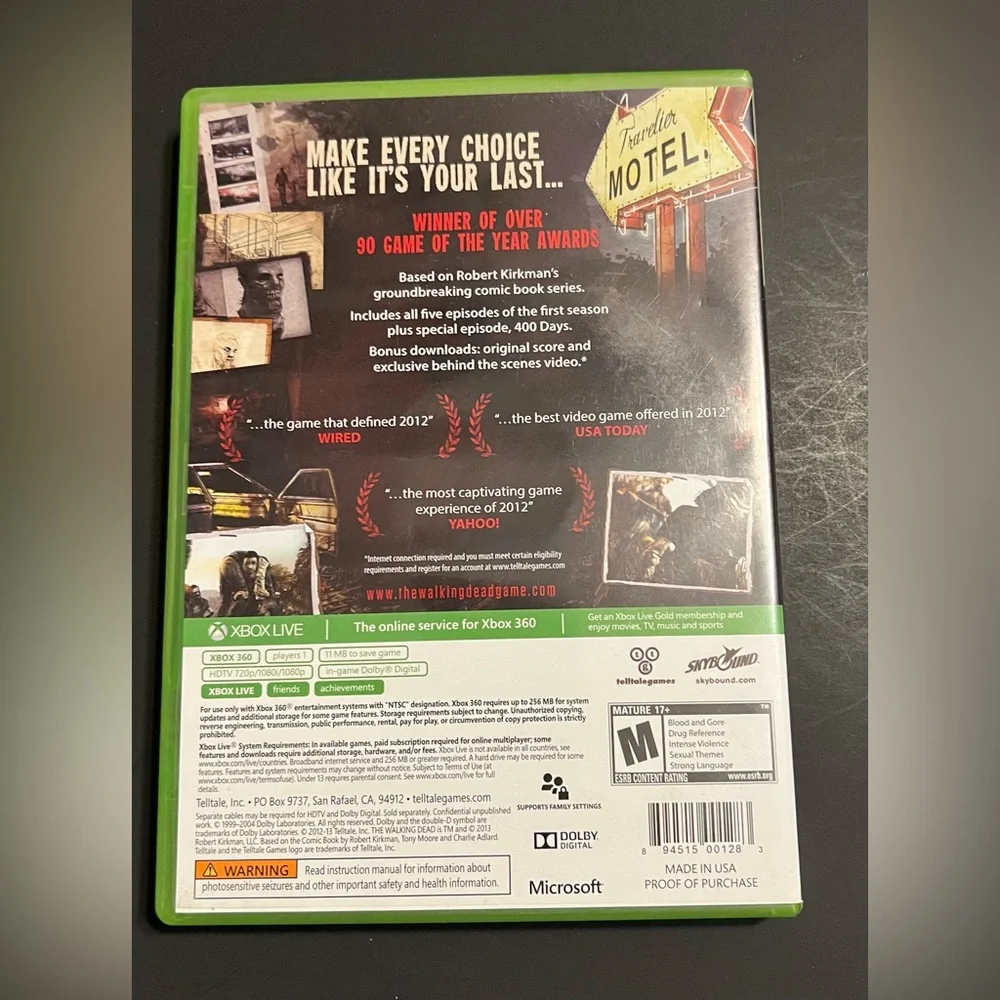 The Walking Dead -- Game of the Year Edition (Microsoft Xbox 360, 2013)